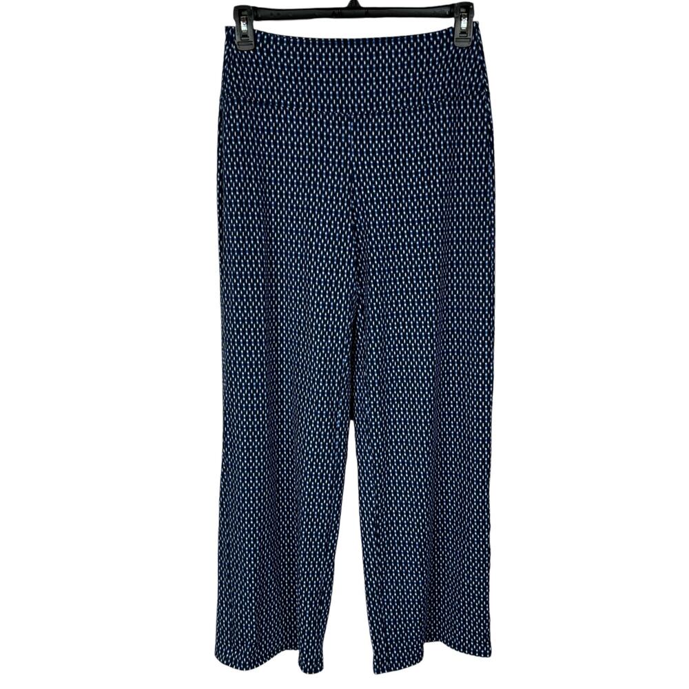 J. Jill Wearever Collection Small Pants Smooth Fit Full Leg Flat Front Geometric